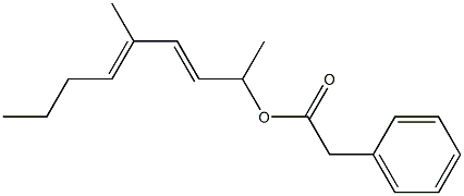 Phenylacetic acid 1,4-dimethyl-2,4-octadienyl ester Struktur