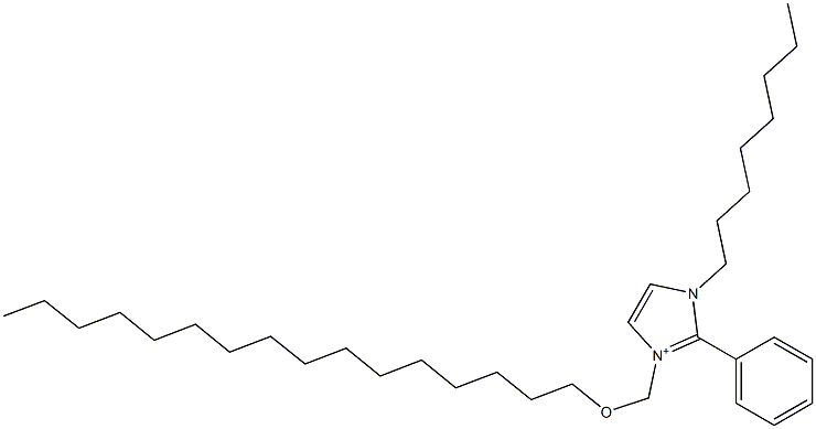 1-Octyl-2-phenyl-3-[(hexadecyloxy)methyl]-1H-imidazol-3-ium Struktur
