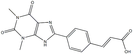 4-[(1,2,3,6-Tetrahydro-1,3-dimethyl-2,6-dioxo-9H-purin)-8-yl]cinnamic acid Struktur