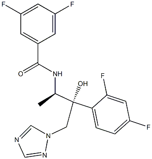 N-[(1R,2R)-2-(2,4-Difluorophenyl)-2-hydroxy-1-methyl-3-(1H-1,2,4-triazol-1-yl)propyl]-3,5-difluorobenzamide Struktur