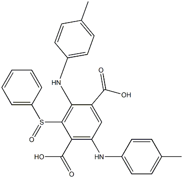 2-(Phenylsulfinyl)-3,6-di(p-toluidino)terephthalic acid Struktur