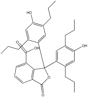 1,3-Dihydro-1,1-bis(4-hydroxy-2,5-dipropylphenyl)-3-oxoisobenzofuran-7-carboxylic acid Struktur