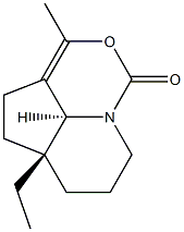 (8aS,8bS)-1,2,5,6,7,8,8a,8b-Octahydro-8a-ethyl-3-methyl-5-oxo-5a-aza-4-oxaacenaphthylene Struktur