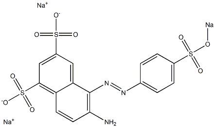 6-Amino-5-(p-sodiooxysulfonylphenylazo)-1,3-naphthalenedisulfonic acid disodium salt Struktur