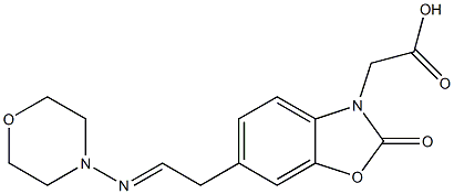 2-[[2,3-Dihydro-2-oxo-6-[2-(morpholinoimino)ethyl]benzoxazol]-3-yl]acetic acid Struktur