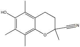 2,5,7,8-Tetramethyl-6-hydroxy-3,4-dihydro-2H-1-benzopyran-2-carbonitrile Struktur