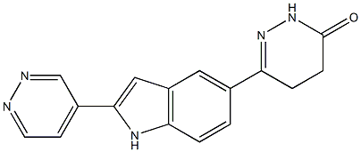 6-[2-(4-Pyridazinyl)-1H-indol-5-yl]-4,5-dihydropyridazin-3(2H)-one Struktur