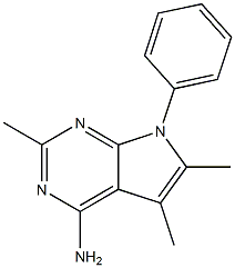 4-Amino-2,5,6-trimethyl-7-phenyl-7H-pyrrolo[2,3-d]pyrimidine Struktur