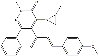 4-(2-Methylaziridin-1-yl)-5-[1-oxo-3-(4-methoxyphenyl)-2-propenyl]-2-methyl-6-phenylpyridazin-3(2H)-one Struktur