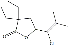 5-(2-Methyl-1-chloro 1-propenyl)dihydro-3,3-diethylfuran-2(3H)-one Struktur