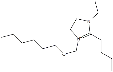 1-Ethyl-2-butyl-3-[(hexyloxy)methyl]-4,5-dihydro-1H-imidazol-3-ium Struktur