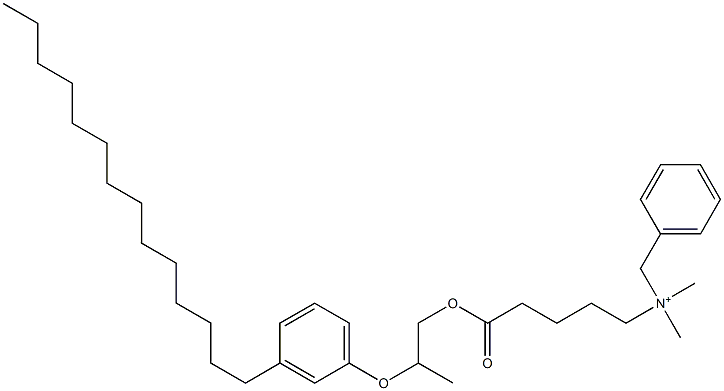 N,N-Dimethyl-N-benzyl-N-[4-[[2-(3-tetradecylphenyloxy)propyl]oxycarbonyl]butyl]aminium Struktur