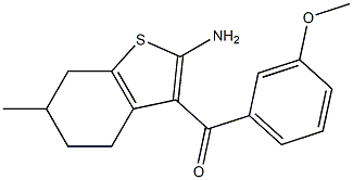 2-Amino-3-(3-methoxybenzoyl)-6-methyl-4,5,6,7-tetrahydrobenzo[b]thiophene Struktur