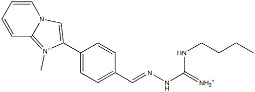 2-[4-[2-[Iminio(butylamino)methyl]hydrazonomethyl]phenyl]-1-methylimidazo[1,2-a]pyridin-1-ium Struktur