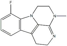 10-Fluoro-2,3,5,6-tetrahydro-3-methyl-1H-3,4,10b-triazafluoranthene Struktur