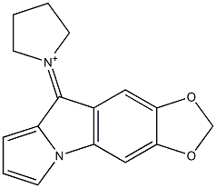 1-[6,7-(Methylenebisoxy)-9H-pyrrolo[1,2-a]indol-9-ylidene]pyrrolidinium Struktur