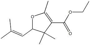 4,5-Dihydro-2,4,4-trimethyl-5-(2-methyl-1-propenyl)furan-3-carboxylic acid ethyl ester Struktur