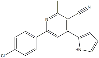 2-Methyl-4-(1H-pyrrol-2-yl)-6-(4-chlorophenyl)pyridine-3-carbonitrile Struktur