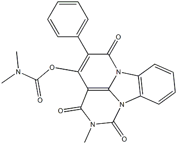 Dimethylcarbamic acid (2,3-dihydro-2-methyl-1,3,6-trioxo-5-phenyl-1H,6H-2,6a,10b-triazafluoranthen)-4-yl ester Struktur