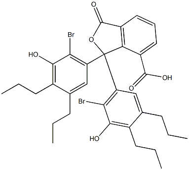 1,1-Bis(6-bromo-5-hydroxy-3,4-dipropylphenyl)-1,3-dihydro-3-oxoisobenzofuran-7-carboxylic acid Struktur