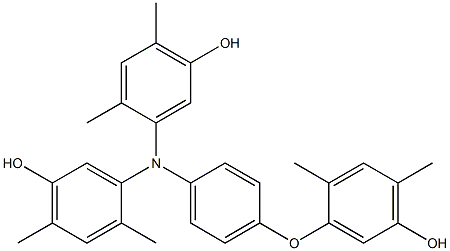 N,N-Bis(5-hydroxy-2,4-dimethylphenyl)-4-(5-hydroxy-2,4-dimethylphenoxy)benzenamine Struktur