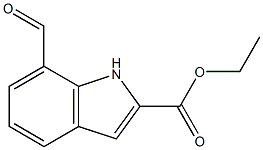 7-Formyl-1H-indole-2-carboxylic acid ethyl ester Struktur