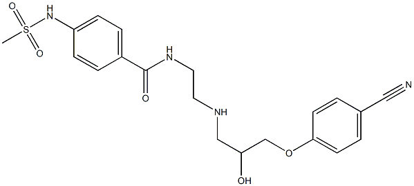 4-Methylsulfonylamino-N-[2-[2-hydroxy-3-(4-cyanophenoxy)propylamino]ethyl]benzamide Struktur