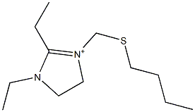 1,2-Diethyl-3-[(butylthio)methyl]-4,5-dihydro-1H-imidazol-3-ium Struktur