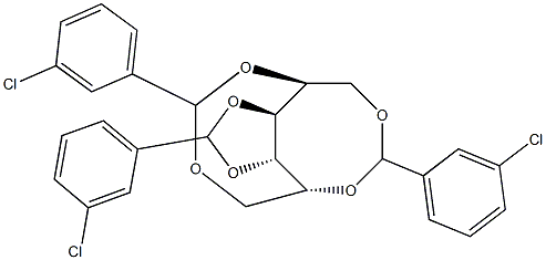 1-O,5-O:2-O,6-O:3-O,4-O-Tris(3-chlorobenzylidene)-L-glucitol Struktur