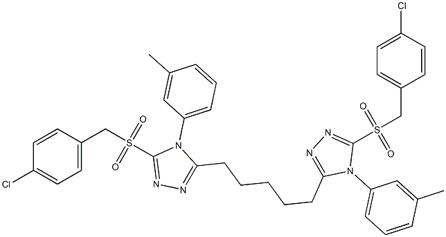 5,5'-(1,5-Pentanediyl)bis[4-(3-methylphenyl)-3-(4-chlorobenzylsulfonyl)-4H-1,2,4-triazole] Struktur