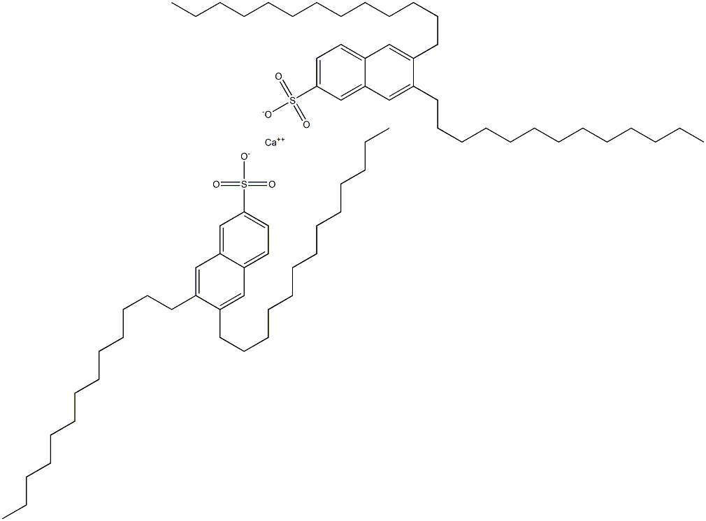 Bis(6,7-ditridecyl-2-naphthalenesulfonic acid)calcium salt Struktur