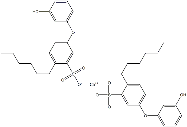 Bis(3'-hydroxy-4-hexyl[oxybisbenzene]-3-sulfonic acid)calcium salt Struktur