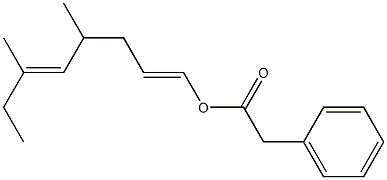 Phenylacetic acid 4,6-dimethyl-1,5-octadienyl ester Struktur