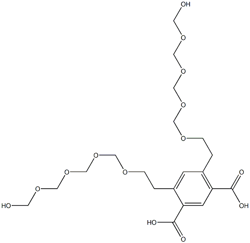 4,6-Bis(10-hydroxy-3,5,7,9-tetraoxadecan-1-yl)isophthalic acid Struktur