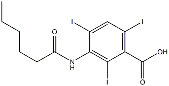 3-(1-Oxohexyl)amino-2,4,6-triiodobenzoic acid Struktur