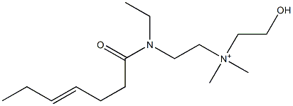 2-[N-Ethyl-N-(4-heptenoyl)amino]-N-(2-hydroxyethyl)-N,N-dimethylethanaminium Struktur