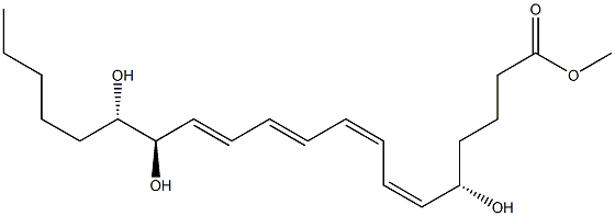 (6Z,8Z,10E,12E,5S,14R,15S)-5,14,15-Trihydroxy-6,8,10,12-icosatetraenoic acid methyl ester Struktur