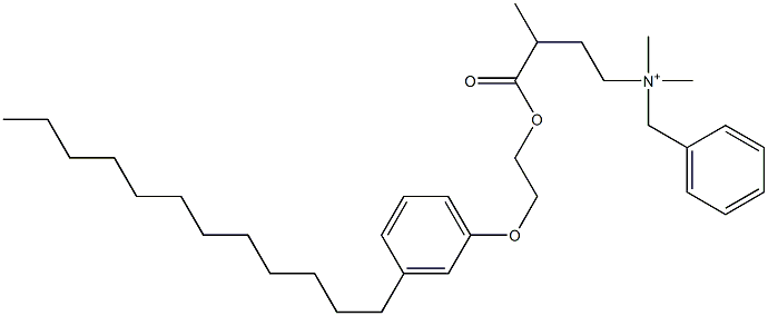 N,N-Dimethyl-N-benzyl-N-[3-[[2-(3-dodecylphenyloxy)ethyl]oxycarbonyl]butyl]aminium Struktur