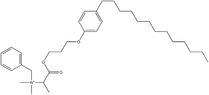 N,N-Dimethyl-N-benzyl-N-[1-[[3-(4-tridecylphenyloxy)propyl]oxycarbonyl]ethyl]aminium Struktur