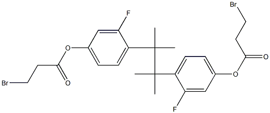 4,4'-(1,1,2,2-Tetramethyl-1,2-ethanediyl)bis(3-fluorophenol 3-bromopropionate) Struktur