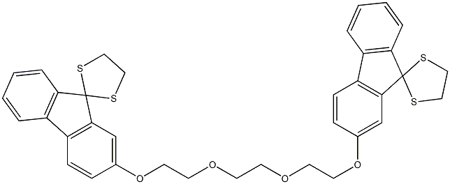 2,2''-(3,6-Dioxaoctane-1,8-diyldioxy)bis(spiro[9H-fluorene-9,2'-[1,3]dithiolane]) Struktur