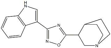 3-[5-(1-Azabicyclo[2.2.2]octan-3-yl)-1,2,4-oxadiazol-3-yl]-1H-indole Struktur