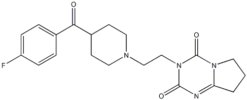 3-[2-[4-(4-Fluorobenzoyl)-1-piperidinyl]ethyl]-7,8-dihydropyrrolo[1,2-a]-1,3,5-triazine-2,4(3H,6H)-dione Struktur