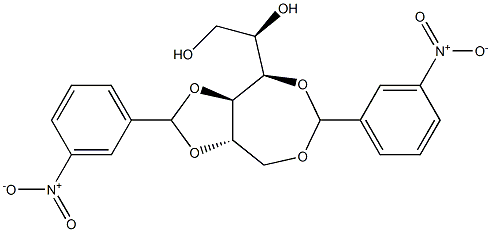 1-O,4-O:2-O,3-O-Bis(3-nitrobenzylidene)-D-glucitol Struktur