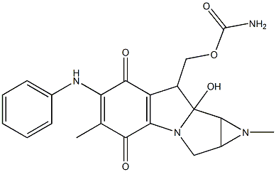 8-[[(Aminocarbonyl)oxy]methyl]-6-anilino-1,1a,2,8,8a,8b-hexahydro-8a-hydroxy-1,5-dimethylazirino[2',3':3,4]pyrrolo[1,2-a]indole-4,7-dione Struktur