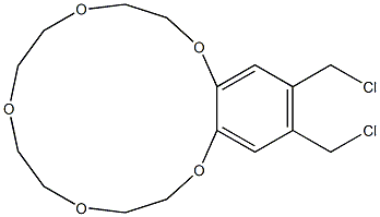 2,3,5,6,8,9,11,12-Octahydro-15,16-di(chloromethyl)-1,4,7,10,13-benzopentaoxacyclopentadecin Struktur