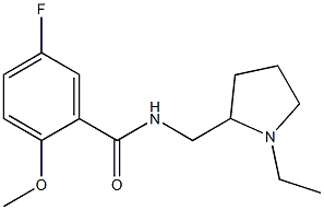 N-[(1-Ethyl-2-pyrrolidinyl)methyl]-2-methoxy-5-fluorobenzamide Struktur