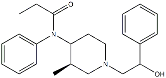 N-Phenyl-N-[(3R)-3-methyl-1-(2-hydroxy-2-phenylethyl)piperidin-4-yl]propionamide Struktur