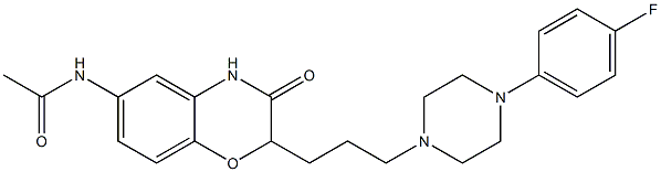 2-[3-[4-(4-Fluorophenyl)piperazin-1-yl]propyl]-6-acetylamino-2H-1,4-benzoxazin-3(4H)-one Struktur