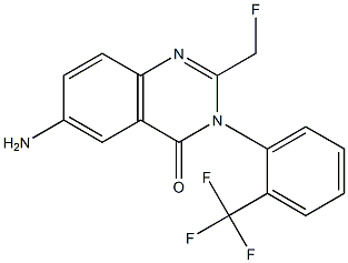 6-Amino-2-(fluoromethyl)-3-[2-(trifluoromethyl)phenyl]quinazolin-4(3H)-one Struktur